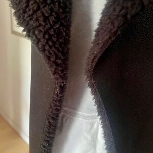 Echo Black Shearling Vest